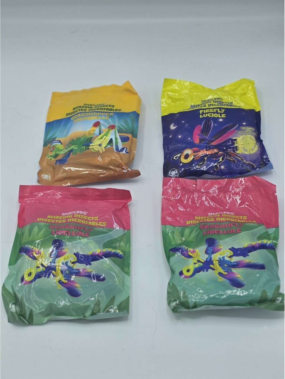 Wendy's Smartlinks Kids Meal Toys - Lot Of 4 Dragonfly(x2), Grasshopper, Firefly